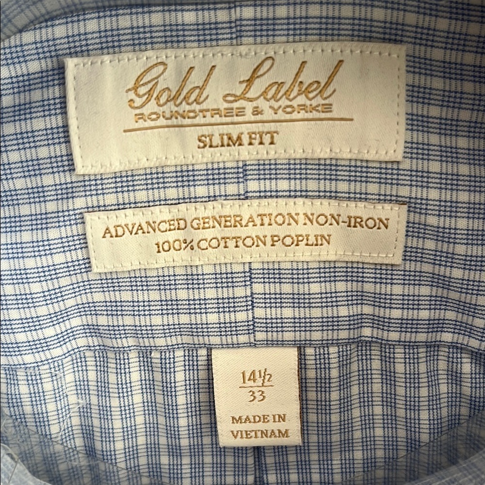 Roundtree & Yorke Blue Dress Shirt - Picture 2 of 10